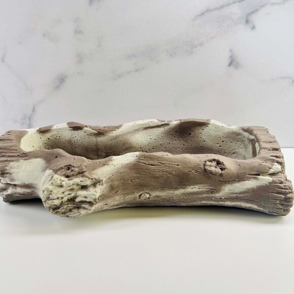 Handmade Cement Log Planter or Candle Vessel - Picture 3 of 3